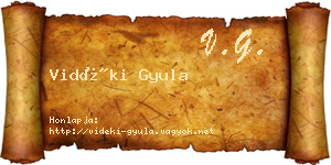 Vidéki Gyula névjegykártya